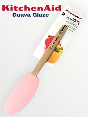 KitchenAid Guava Glaze Pink Bamboo-Handled Spatula
